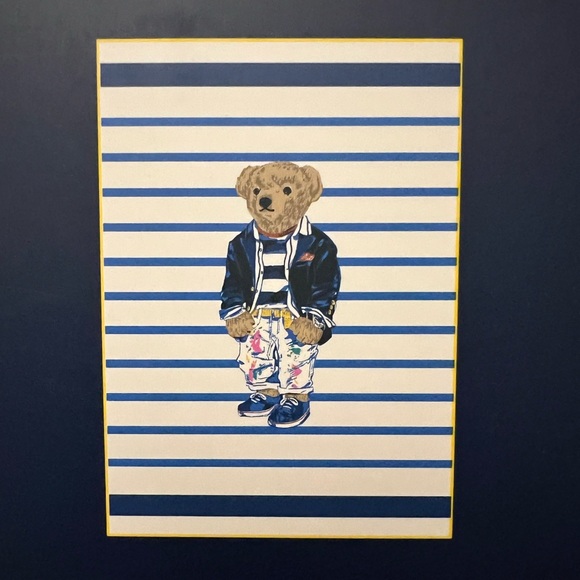 Polo Ralph Lauren Polo Bear Striped Blanket Throw, BRAND NEW - Picture 5 of 5